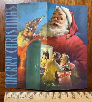 Vintage 1950 Coca Cola Co advertising brochure History of Santa Claus Christmas