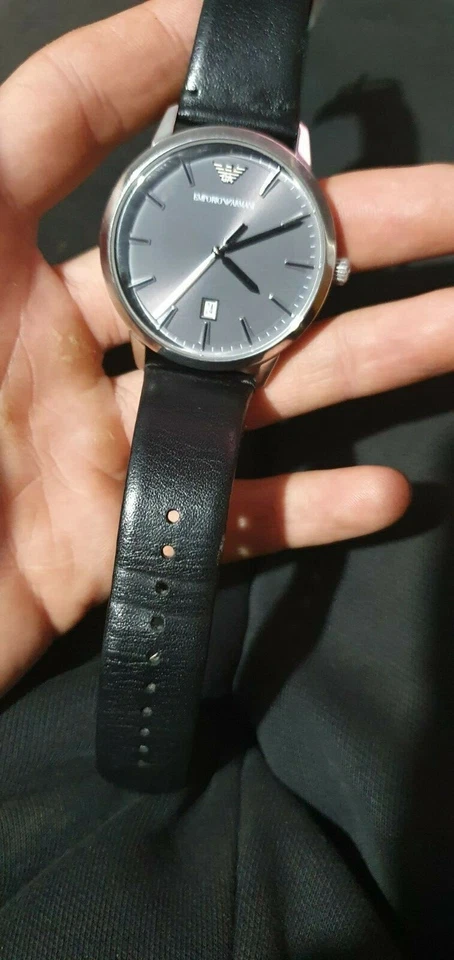 Emporio Armani, Leather wrist Watch, Black Dial. - image 2 of 4