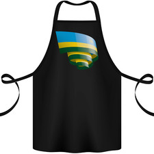 Curled Rwanda Flag Rwandan Day Football Cotton Apron 100% Organic