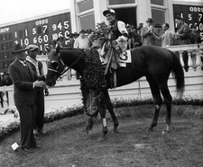 ASSAULT 8X10 PHOTO HORSE RACING PICTURE JOCKEY WARREN WINNER'S CIRCLE