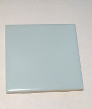 1 Wall Tile Mosaic USA 4-3/8" Square Satin Pale Blue Lily Ceramic 1950s Vtg MCM