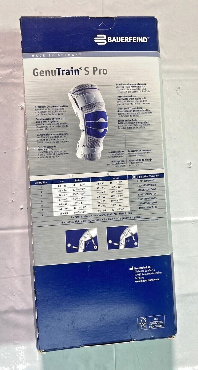 Bauerfeind GenuTrain S グレー/ネイビー Amazon.com: Bauerfeind - GenuTrain S - Hinged Knee Brace