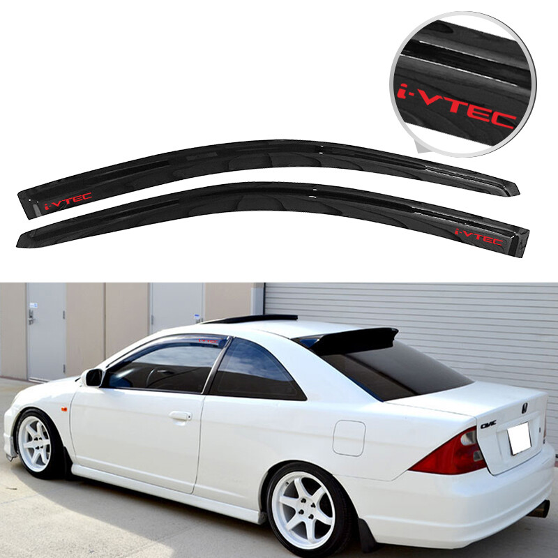 For 01-05 Honda Civic Coupe Window Visor Smoke Side Guard Vent Sun