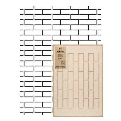 NAKLEO Reusable PLASTIC Wall STENCIL Template 65x95cm Seamless Allover Pattern BRICK #2