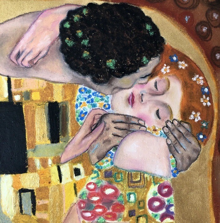 Gustav KLIMT ／接吻／キス／額縁入り The Kiss / Gustav Klimt