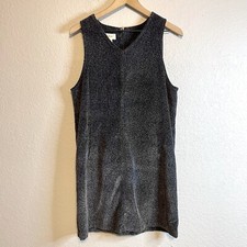 Talbots Women’s 8 Petite Cotton Corduroy Jumper Dress Sleeveless V-Neck Gray