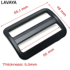 2pcs/pack Pack 55mm Plastic Tri-Glide Slider Adjustable Buckle Black