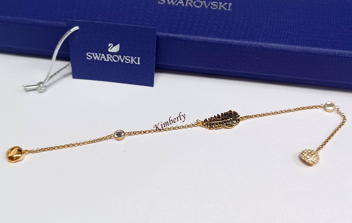 Swarovski Remix Feather Strand BLACK Crystal Bracelet ROS