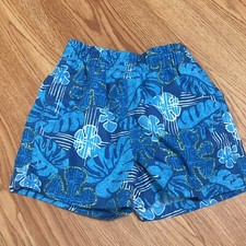 Childrens Place Boys Blue White Hawaiian Swim Shorts Trunks Size 6/9 Months