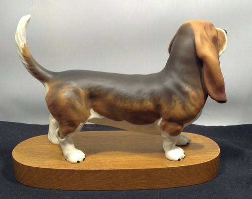 Precioso Beswick Bassett Hound Perro Modelo en Plinto Hecho en Inglaterra SU462 - Imagen 4 de 10