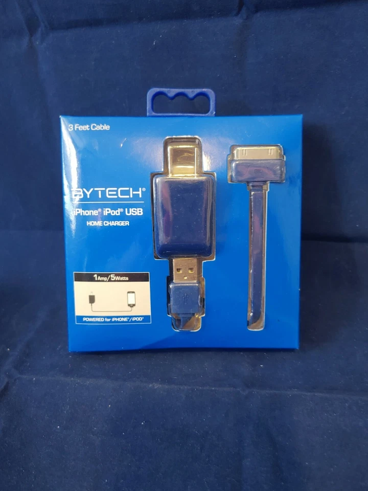 BYTECH 3 ft. USB 30-Pin Cable Sync - Blue- (5393) - Image 2 of 3