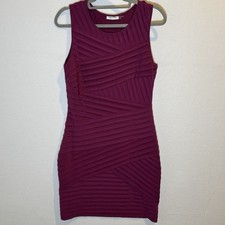 Calvin Klein CK Burgundy Winterberry Layered Bodycon Stretch Sheath Dress Sz 10