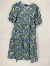 NWT Modcloth Tiered Short Sleeve Midi Dress Multicolor Floral Size Medium