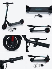 SmooSat E-Scooter Elektroroller Kinder Elektro Roller Schwarz Ladekabel To
