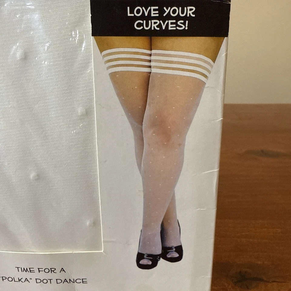 ❣️KIX'IES❣️Brooke Boda Blanco Fiesta Muslos Hasta Lunares Talla Grande D Foto 2 de 3