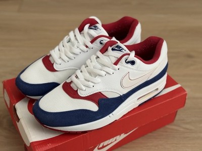 Size 9.5 - Nike Air Max 1 White Royal Blue Red White USA CJ9927-100