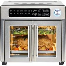 Extra Large French Door Air Fryer Toaster Oven Combo with 24 Cooking Functions