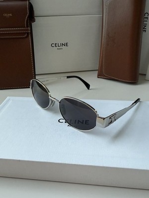 Celine CL40235U 16A Triomphe Metal Sunglasses Silver Frame Celine CL40235U 16A Triomphe Metal Sunglasses Silver Frame