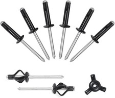 ALLCLEAN 3/16" x 3/4" Tri-Fold Rivets Assortment - 60Pcs,Black Tri-fold Explodin