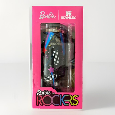#ad Barbie Stanley Tumbler 80#x27;s Rockers 40 oz Quencher NIB $38.99