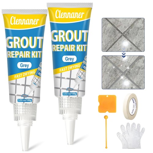 Tile Grout Repair Kit, 2 Pack Grout Filler, Grout Sealer Restore and Renew Ti...