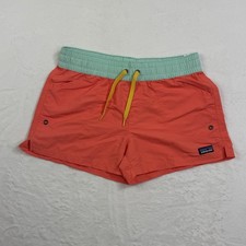 Patagonia Baggies Shorts Coral Orange Mint Green Kids XL 14