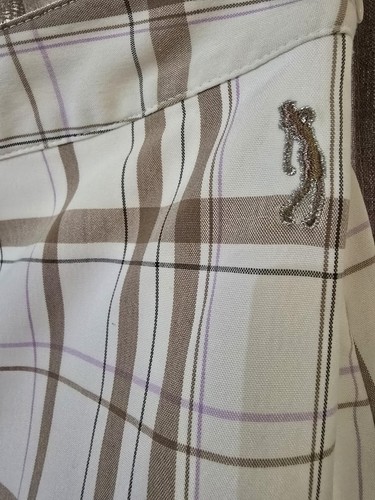 Izod Women’s Golf Skort - Size 10 -White/Beige Plaid - Lined Zip - Sport - NWOT - Picture 11 of 11