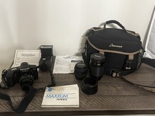 Minolta Maxxum 5000i 35MM SLR Film Camera WORKS GREAT 2 Add Lens/ Flash
