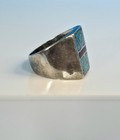 Old Pawn Sterling Silver SIZE 9 Vintage Turquoise Coral Inlay Tribal Ring  — photo 2