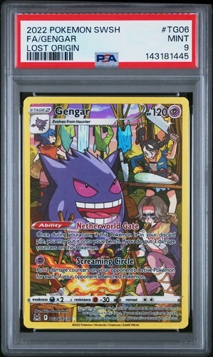 2022 POKEMON SWORD & SHIELD LOST ORIGIN #TG06 FULL ART/GENGAR PSA 9