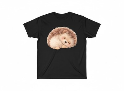 Herren T-Shirt Igel Schlafend Süßes Tier Motiv Hedgehog Wald Natur Geschenk