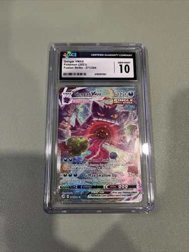 Pokemon Gengar VMAX 271/264 Secret Rare Alt Art Fusion Strike CGC 10 Gem Mint
