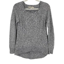 Ann Taylor LOFT Black and White Cotton Knit Sweater Size Small 