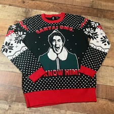 Buddy the Elf Santa I know Him Unisex Holiday Ugly Christmas Sweater Sz M