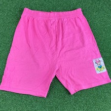 Vintage Mickeys Stuff Kids Pink Minnie Mouse Graphic Shorts Sz XL 14-16 