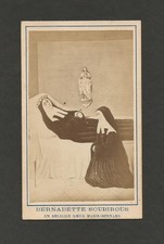 Antique CDV Photo 1879 Bernadette  Soubirous on Deathbed Sister Marie-Bernard