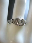VINTAGE STERLING SILVER CLEAR STONE RING SIZE 8.75