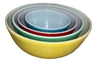 Vintage Pyrex Nesting Mixing Bowls 401–404 • Mixed Colors • Full 4‑Bowl Set