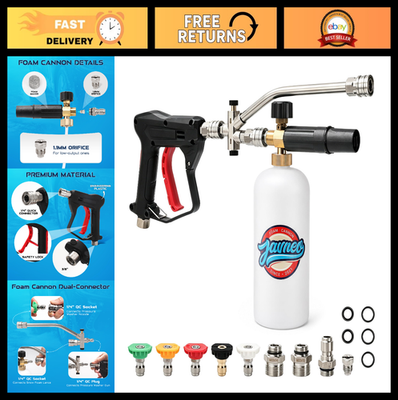 #ad Foam Cannon for Pressure Washer Snow Foam Lance 5 Nozzle Tips Quick Connect $73.99