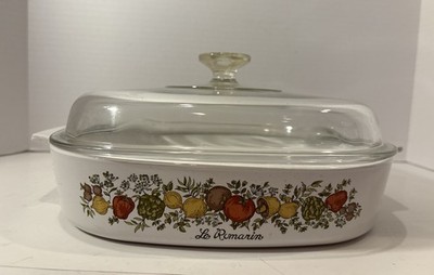 Vintage CorningWare A-10-B Le Romarin Spice Of Life w/ Pyrex Lid 10 