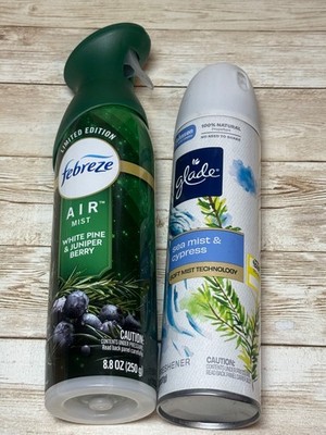 3pc Lot Glade Air Freshener Mist & Cypress Odor Eliminator, Febreze White Pine