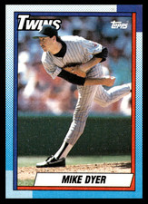 1990 Topps Mike Dyer #576 Minnesota Twins MLB Baseball Base Set