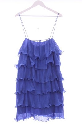 STOCKHOLMER ATELIER Volantkleid Damen Kleid Gr. DE 38 blau Elegant