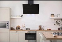 Russell Hobbs RHGCH902B 90cm Wide Black Glass Chimney Cooker Hood