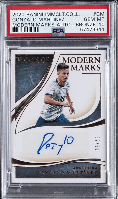 2020 PANINI IMMACULATE COLL MODERN MARKS BRONZE #GM GONZALO MARTINEZ PSA 10