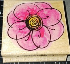 Daisy Style flower, hero Arts,B164,rubber, wood- check out other stamp listings