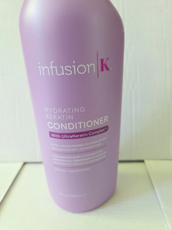 Infusion k Hidratación Acondicionador Cabello Complejo Queratina 27oz Restauración Cabello Dañado Foto 4 de 4