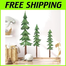 Extra Large Pine Tree Wall Decals - Watercolor Nature Stickers for Kids Rooms