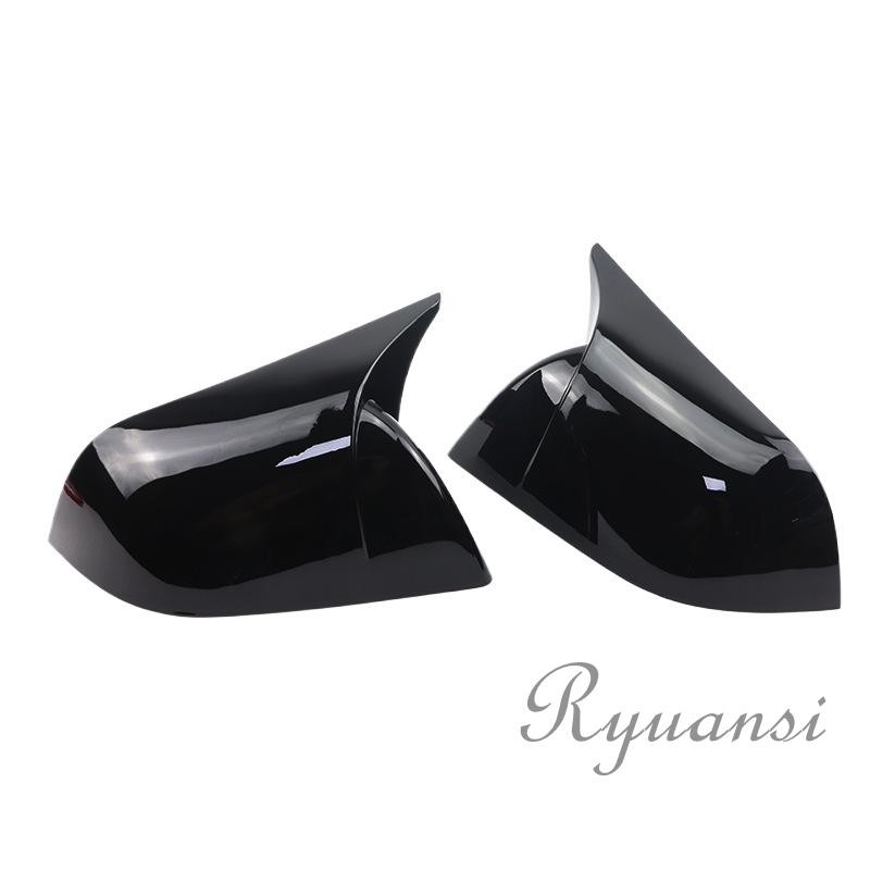 M Horn Style Gloss Black Side Mirror Cover Cap Trim For 2017-2025 Tesla Model 3
