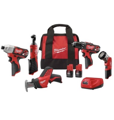 Milwaukee 2498-25 M12 Cordless LITHIUM-ION 5-Tool Combo Kit